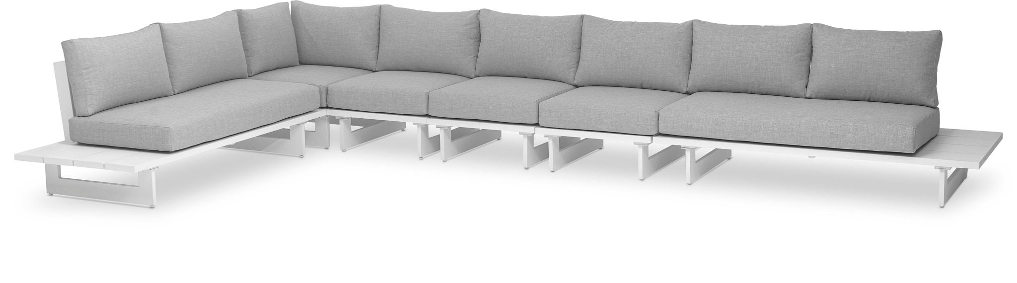 Maldives - 6 Piece Water Resistant Outdoor Patio Modular Sectional With White Base
