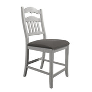 Counter Height Dining Chairs With Upholstered Cushion And Ladder Back Design (Set of 2) - Antique White