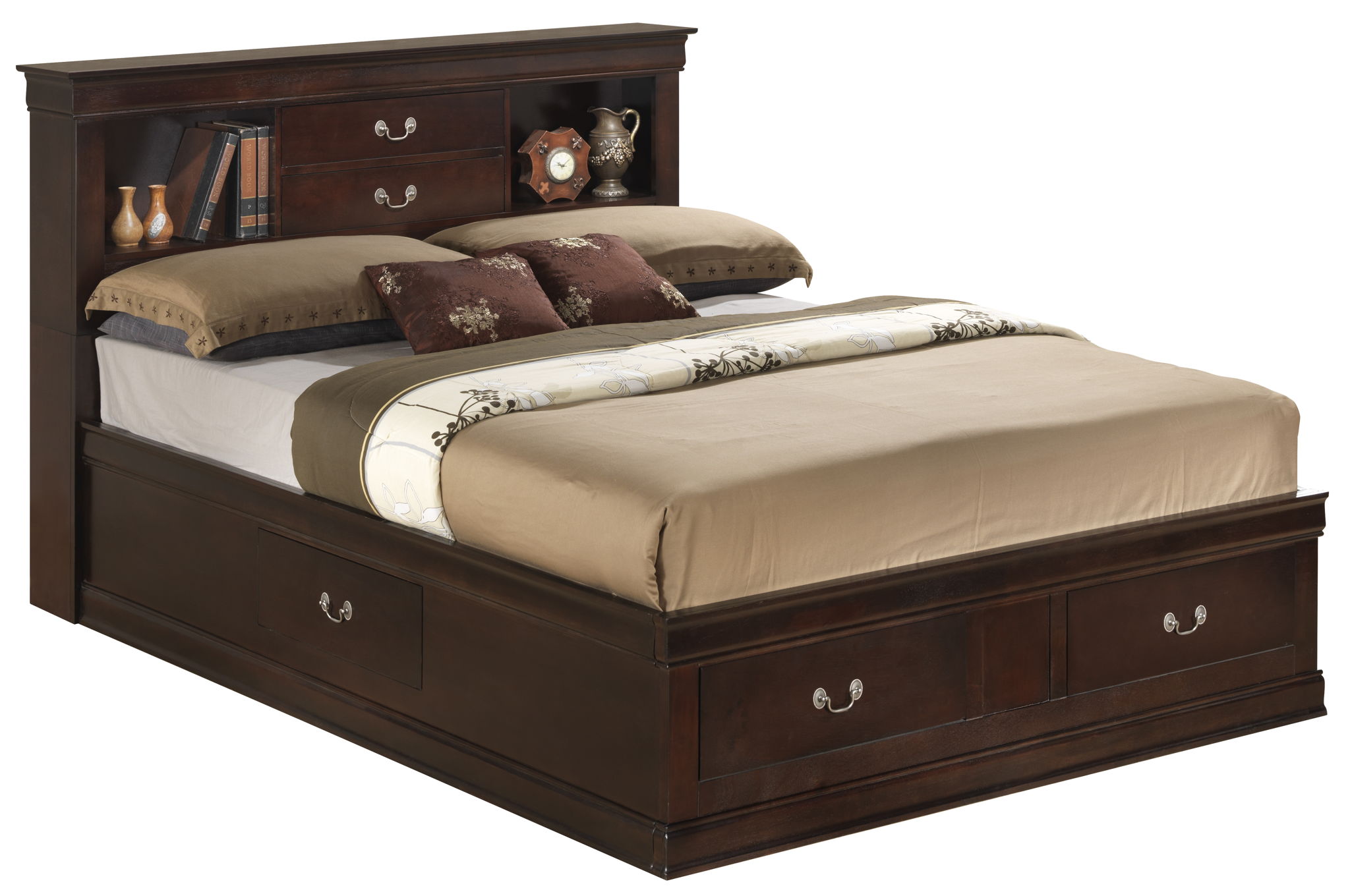 Glory Furniture - Louis Phillipe - Bookcase Storage Bed