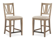 Paxton Place - Counter Chair With Upholstered Seat (Set of 2) - Dovetail Gray