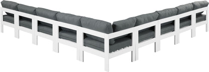Nizuc - Outdoor Patio 9 Piece Modular Sectional With White Frame