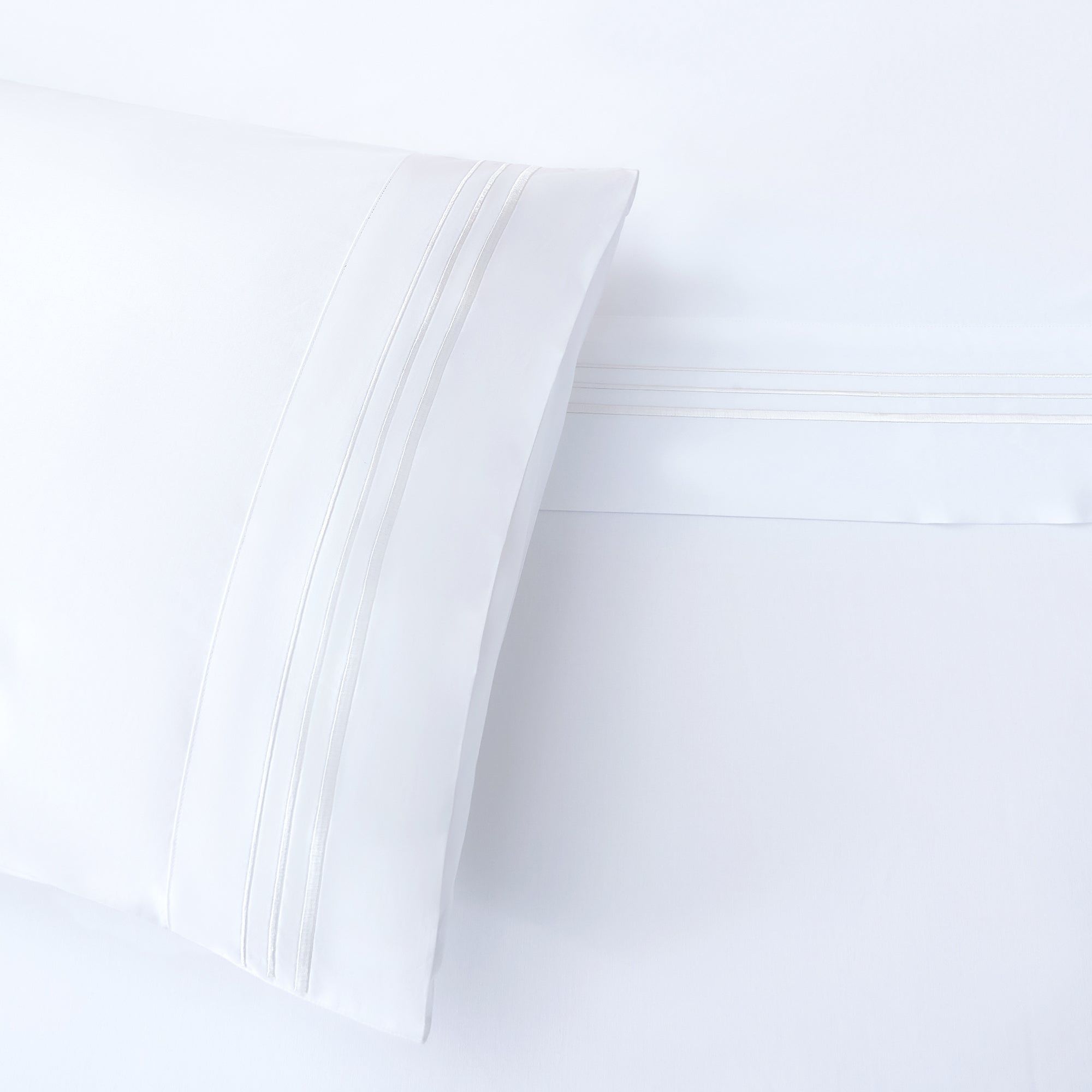 Border Embroidery - King Sheet Set (Set of 4) - White