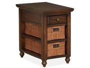 Cottage Lane - Wood Rectangular Chair Side End Table - Coffee