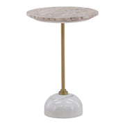 Rune - Side Table - Beige And Brass