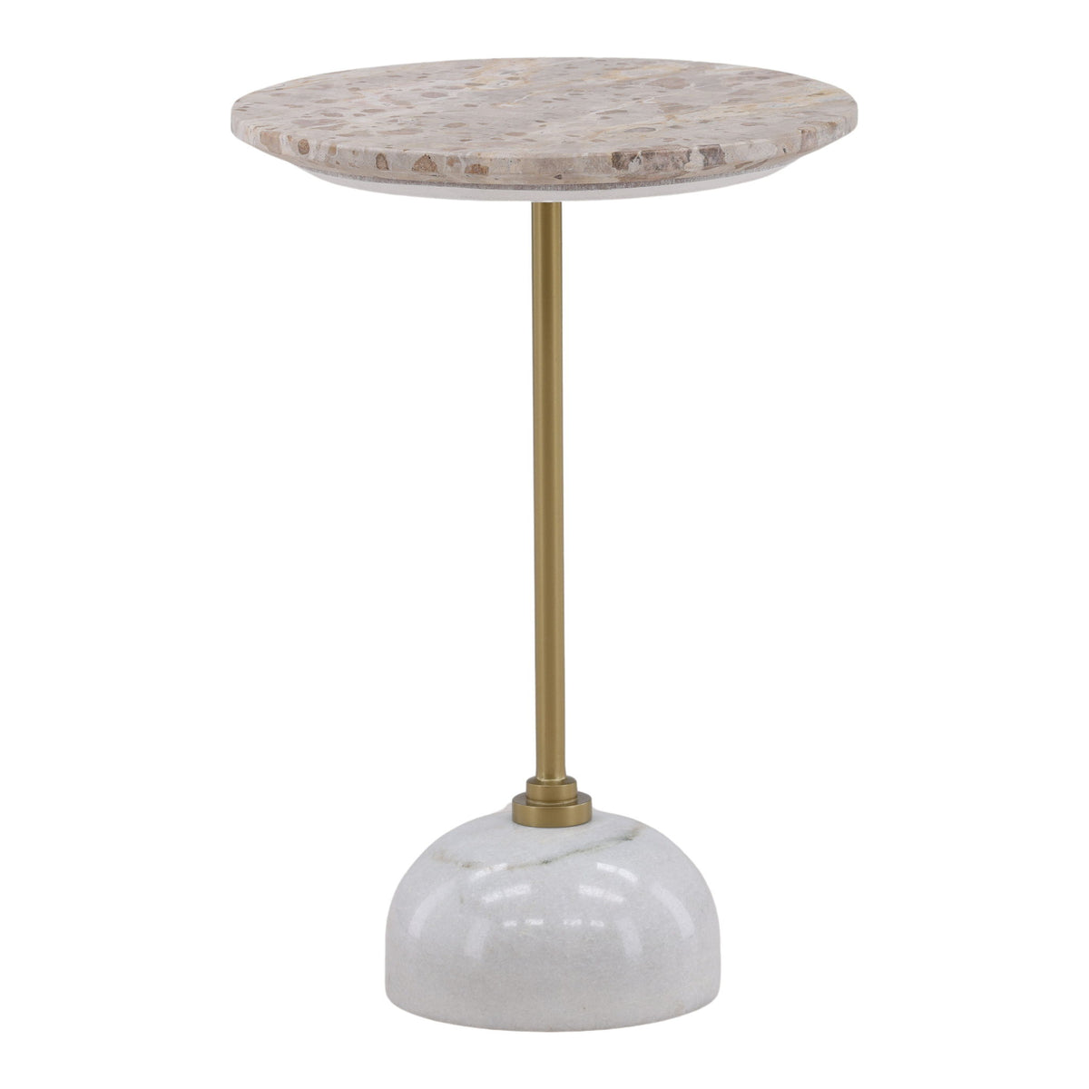 Rune - Side Table - Beige And Brass