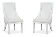 Kingston - Upholstered Host Chair (Set of 2) - Whisper White And Cerused Nutmeg