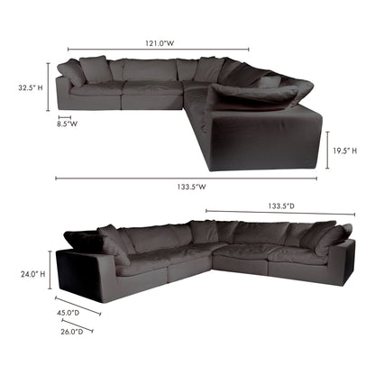 Clay - Livesmart Fabric Classic L Modular Sectional - Light Gray