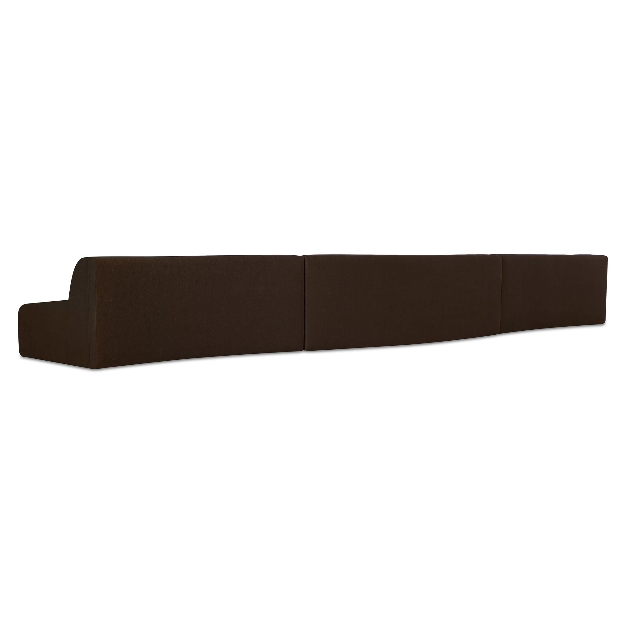 Naomi - 3 Piece Wave Modular Sectional - Dark Brown