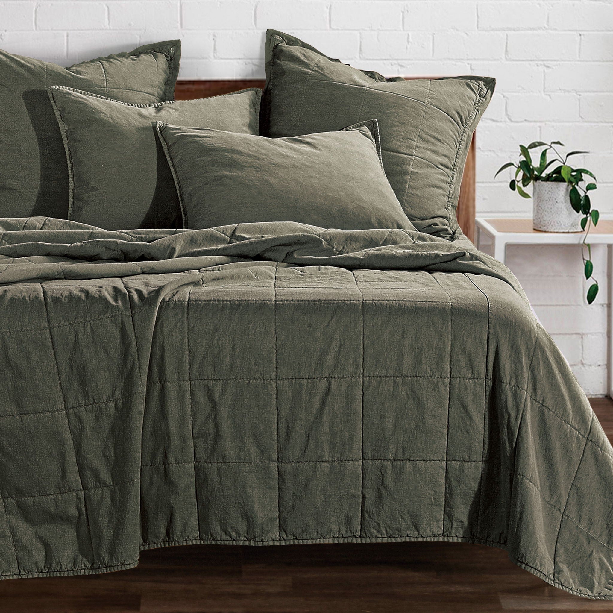 Cotton Canvas - King Stonewashed Coverlet Set (Set of 3) - Duffle Bag