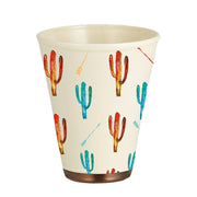 Saguaro Cactus - Cactus Ceramic Wastebasket - Cream