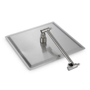 Luxury Rain Shower Head With Adjustable Arm, 10" Square, Stainless Steel - Brushed Nickel