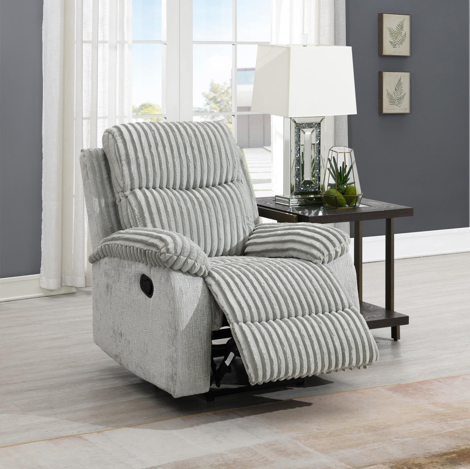 U182 - Corduroy Motion Chair - Gray