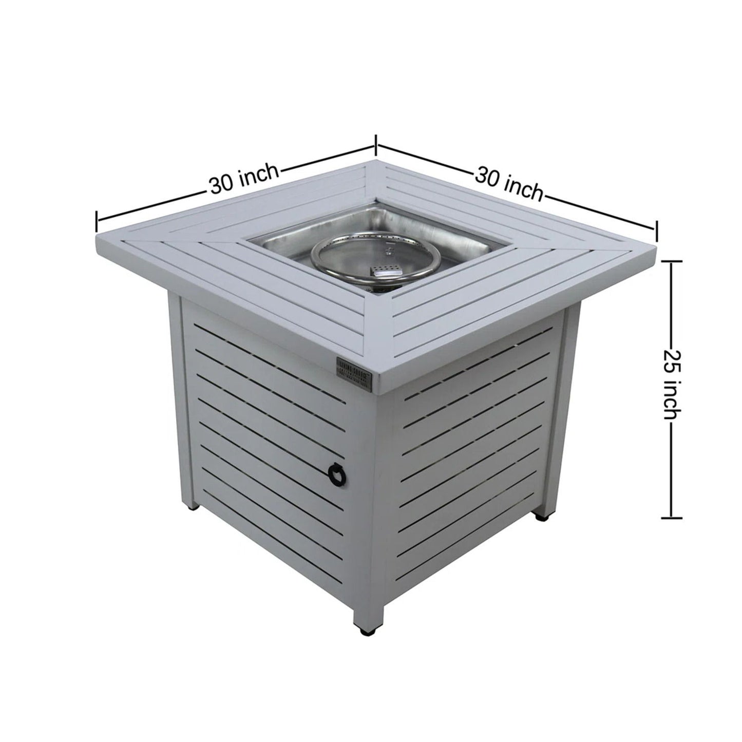 Propane Fire Pit Table - Antique Gray White