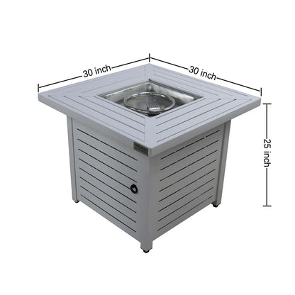 Propane Fire Pit Table - Antique Gray White