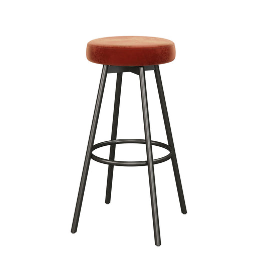 Modern Glam Upholstered Bar Stool - Rust