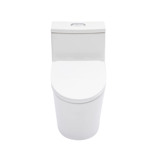 1 Piece Toilet For Bathroom, Dual Flush 1.24 / 1.43 Gpf, Soft Closing Seat - White