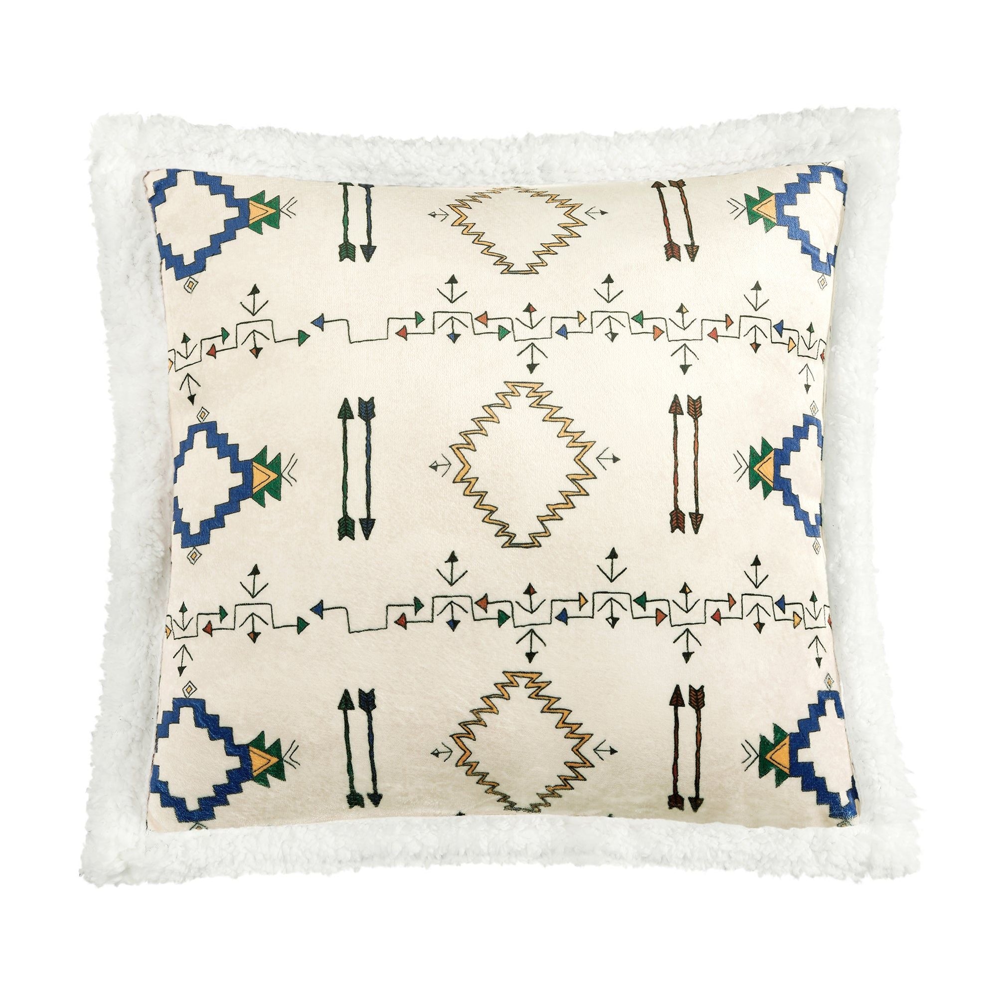 Campfire - Arrow Campfire Sherpa Pillow - Multi Color