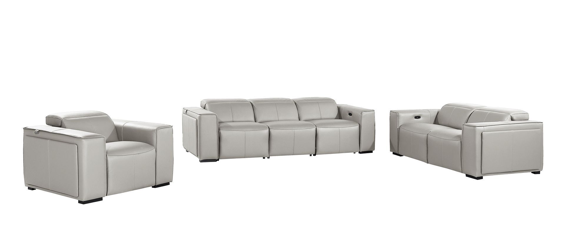 1224 - 6-Piece Modular Power Reclining Sofa, Loveseat & Chair Set In With 5 Power Recliners & Power Headrests