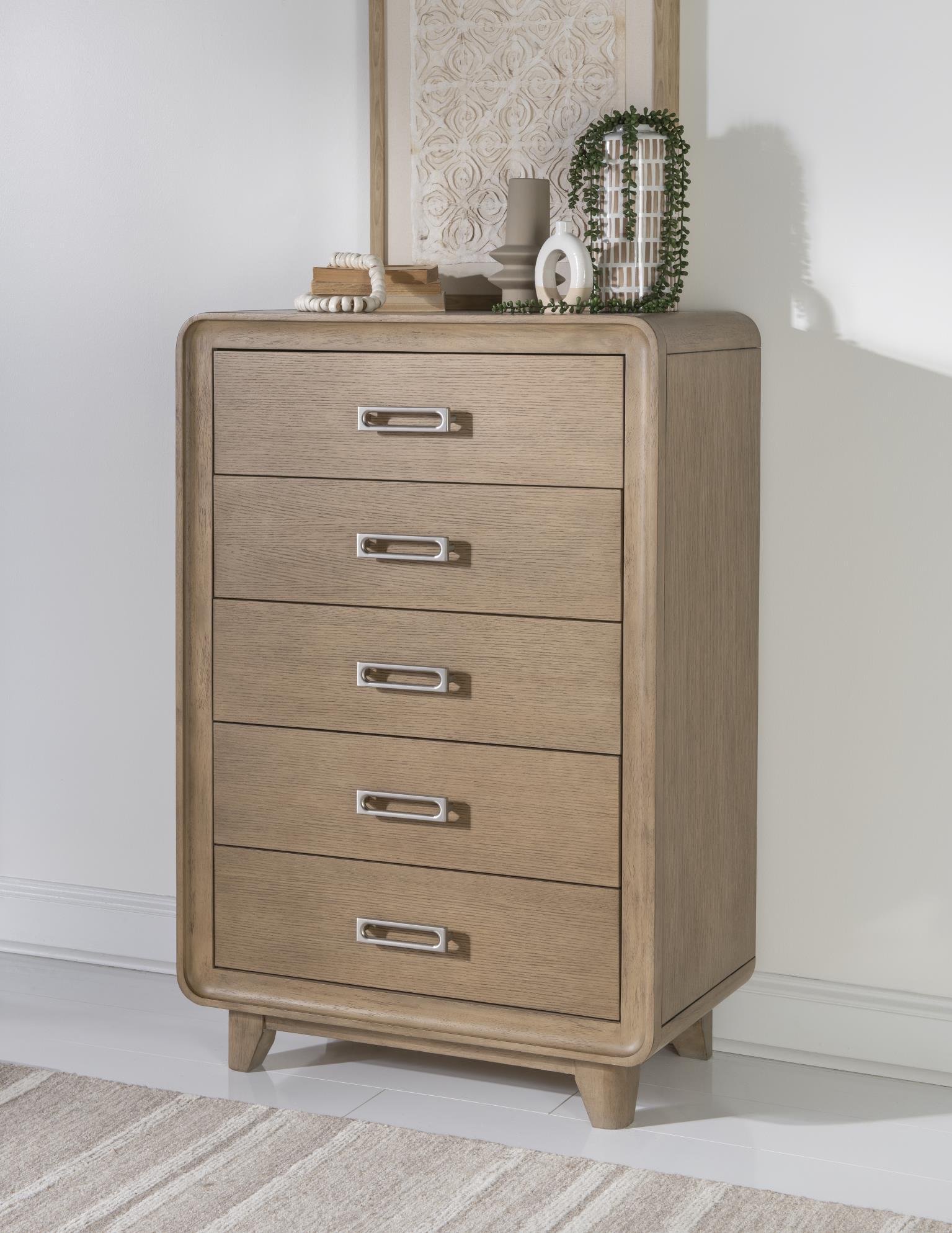 Theo - 5 Drawer Chest - Desert Oak
