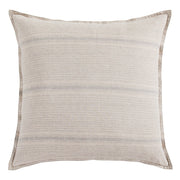 100% French Flax Linen - Variegated Stripe Euro Sham - Natural / Light Blue