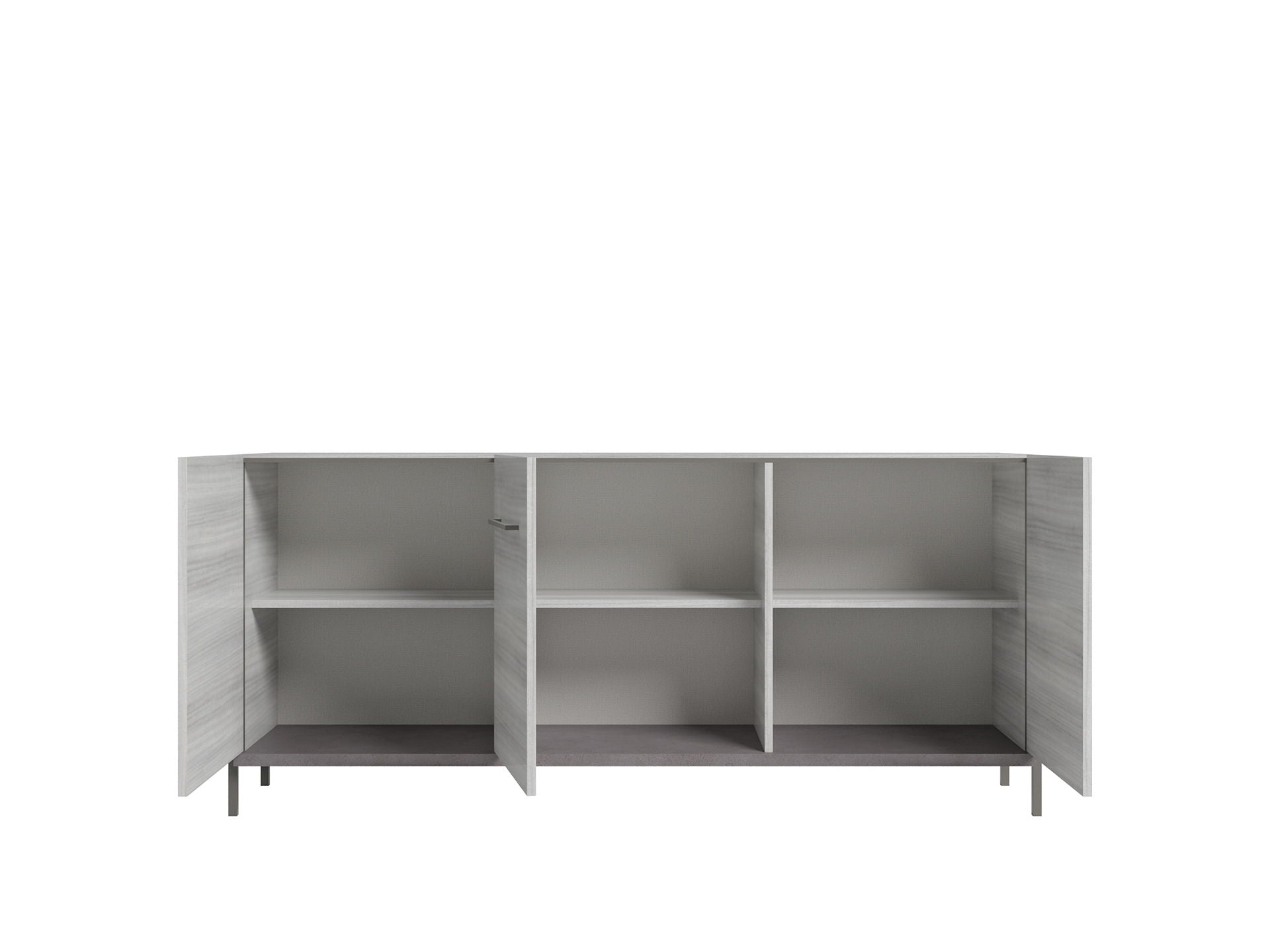 Mia - 3 Door Buffet - White / Gray / Silver