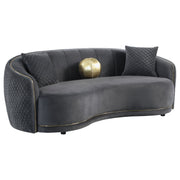 Lorraine - 2 Piece Upholstered Sofa Set With Tufting Trim - Dark Gray