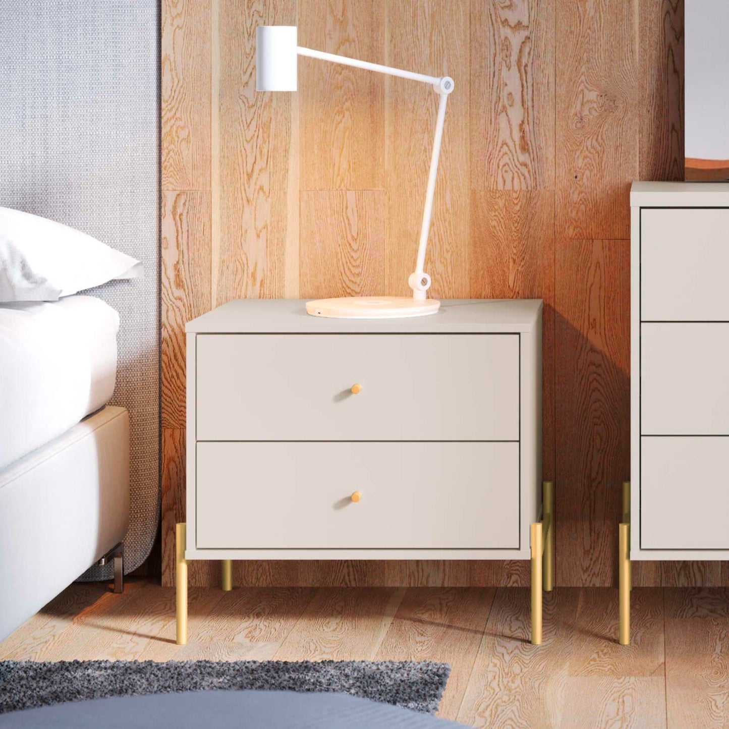 Jasper - Nightstand With 2 Drawers - Off White
