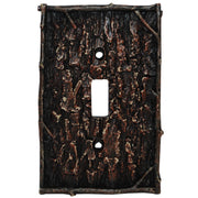 Pine Bark Switch Plate - 5" x 3.5" Pine Bark Single Wall Switch Plate  - Multi