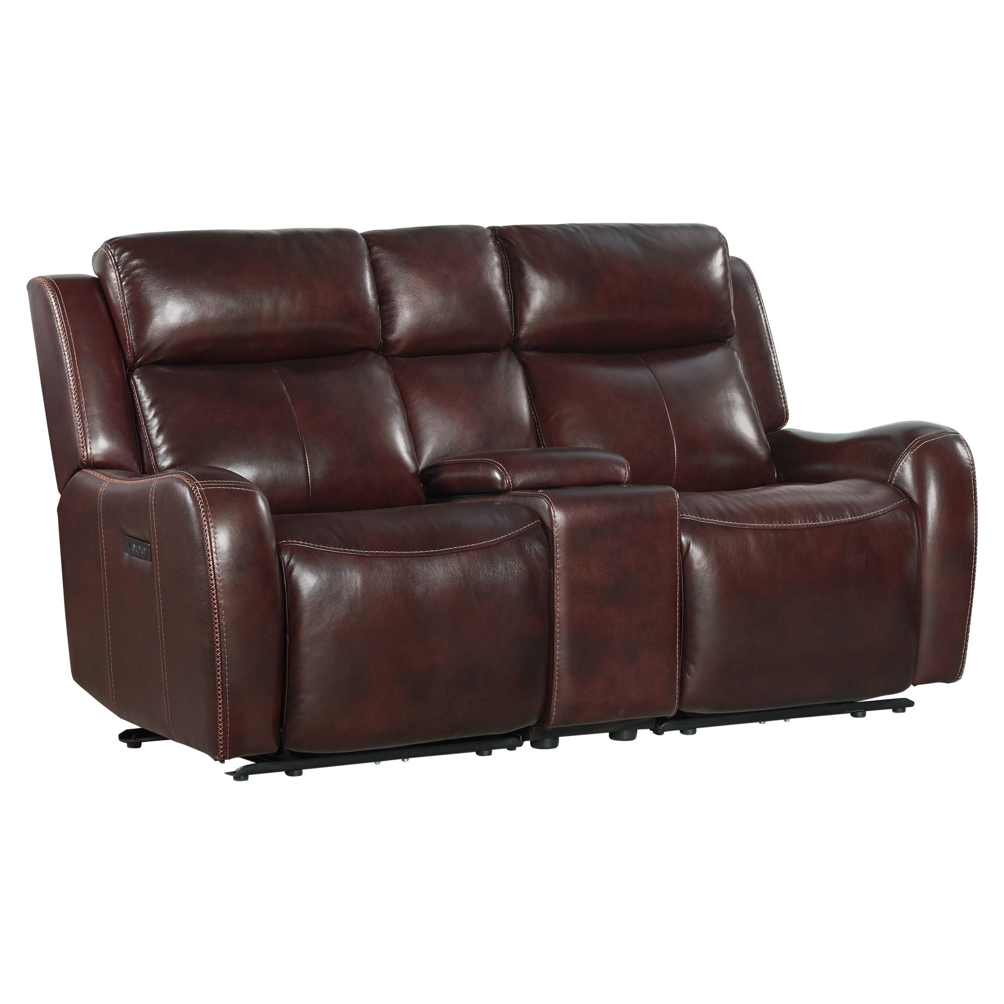 Wainwright - Dual-Power Loveseat - Reddish Brown