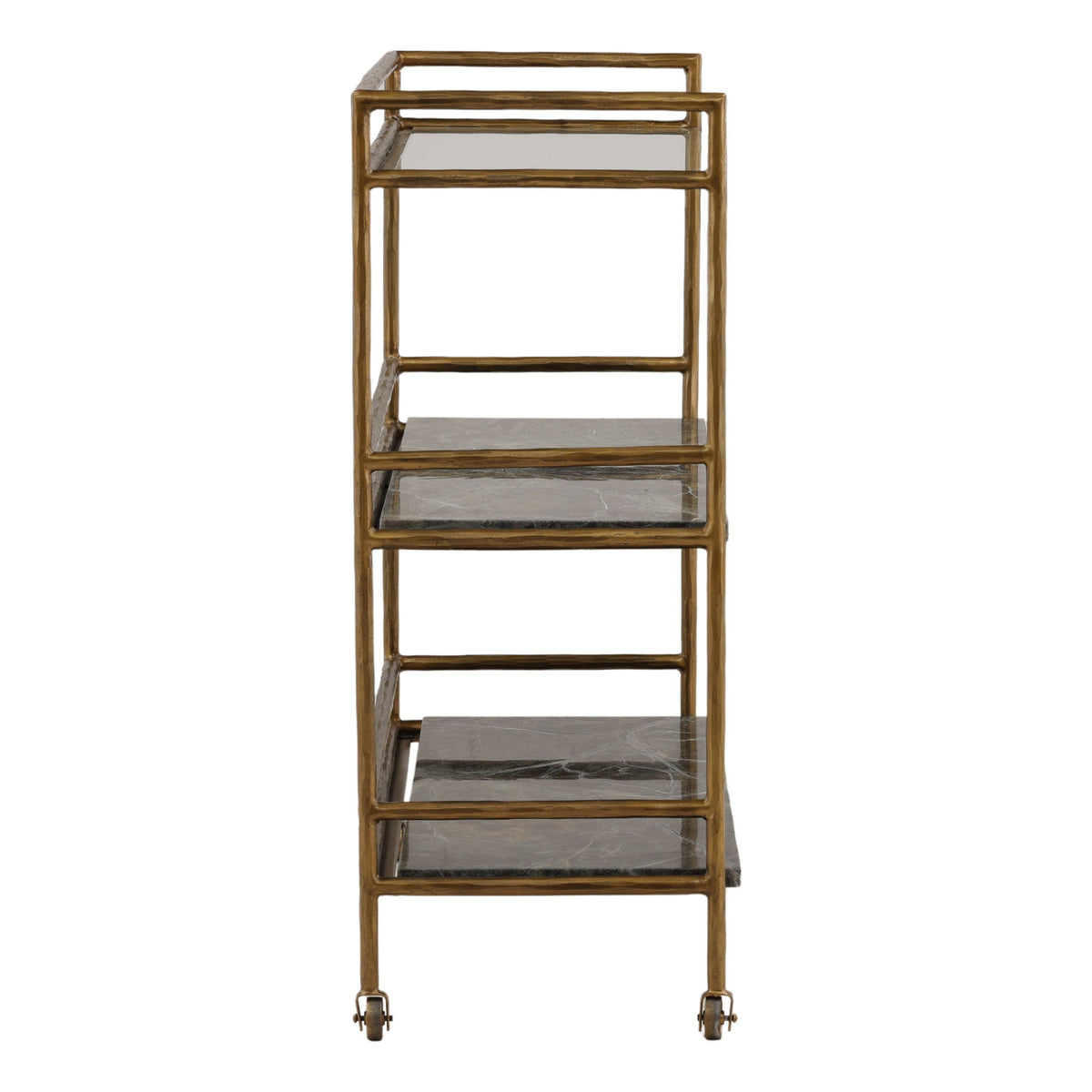 Loxley - Bar Cart - Brown And Green And Antique Brass