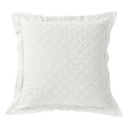 Diamond Linen - Linen Cotton Diamond Quilted Euro Sham - Vintage White