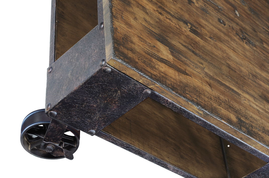 Pinebrook Rectangular Cocktail Table with Braking Casters - Thumbnail 3