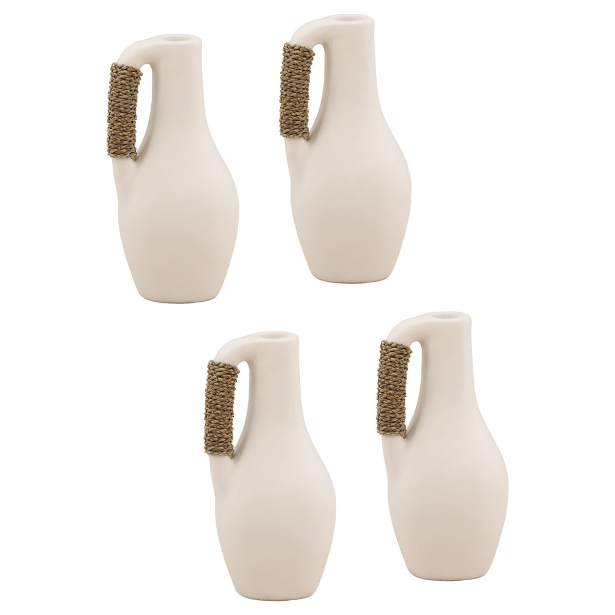 Claylen - Vase (Set of 4) - White And Natural