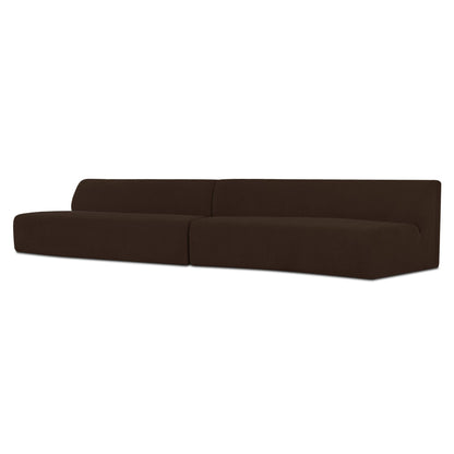Naomi - 2 Piece Wave Modular Sectional - Dark Brown