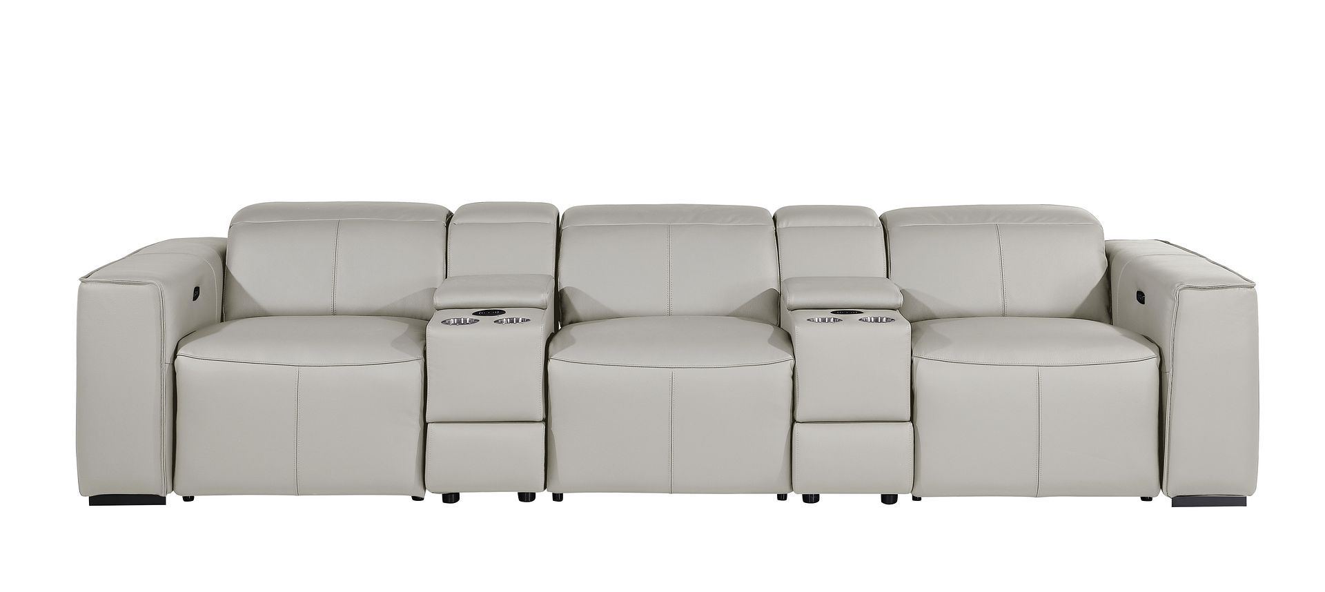 1224 - 5-Piece Modular Power Reclining Sofa In With 3 Power Recliners & Power Headrests