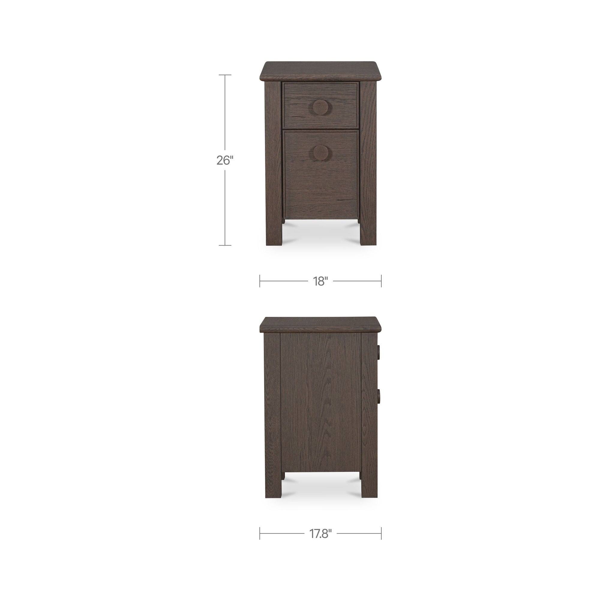 Loren - Small Nightstand - Dark Brown