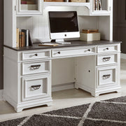 Allyson Park - Credenza - Wirebrushed White / Charcoal