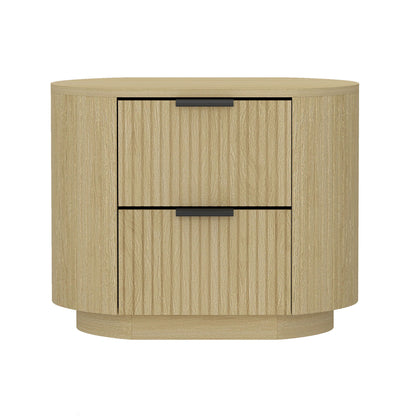 Olivia - Nightstand With 2 Drawers - Oak