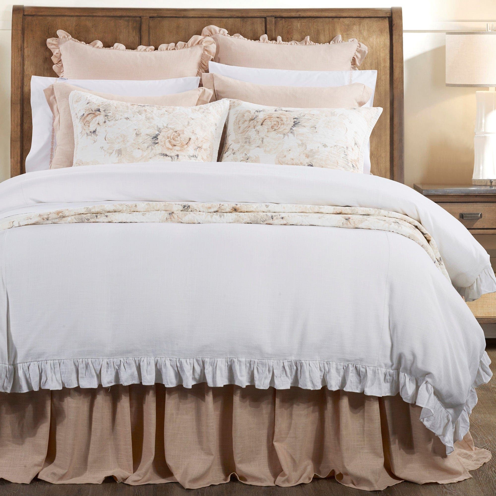 Lily - King Washed Linen Comforter Set (Set of 3) - White