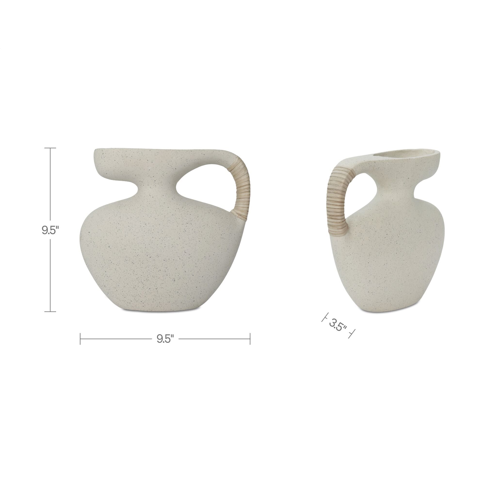 Vila - 9.5" Sculptural Vessel - Cream White
