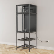 3D Printer Cabinet With Double Layer Filament Storage, T-Shaped Filament Bar, Noise Reducing And Dust Proof Design - Black