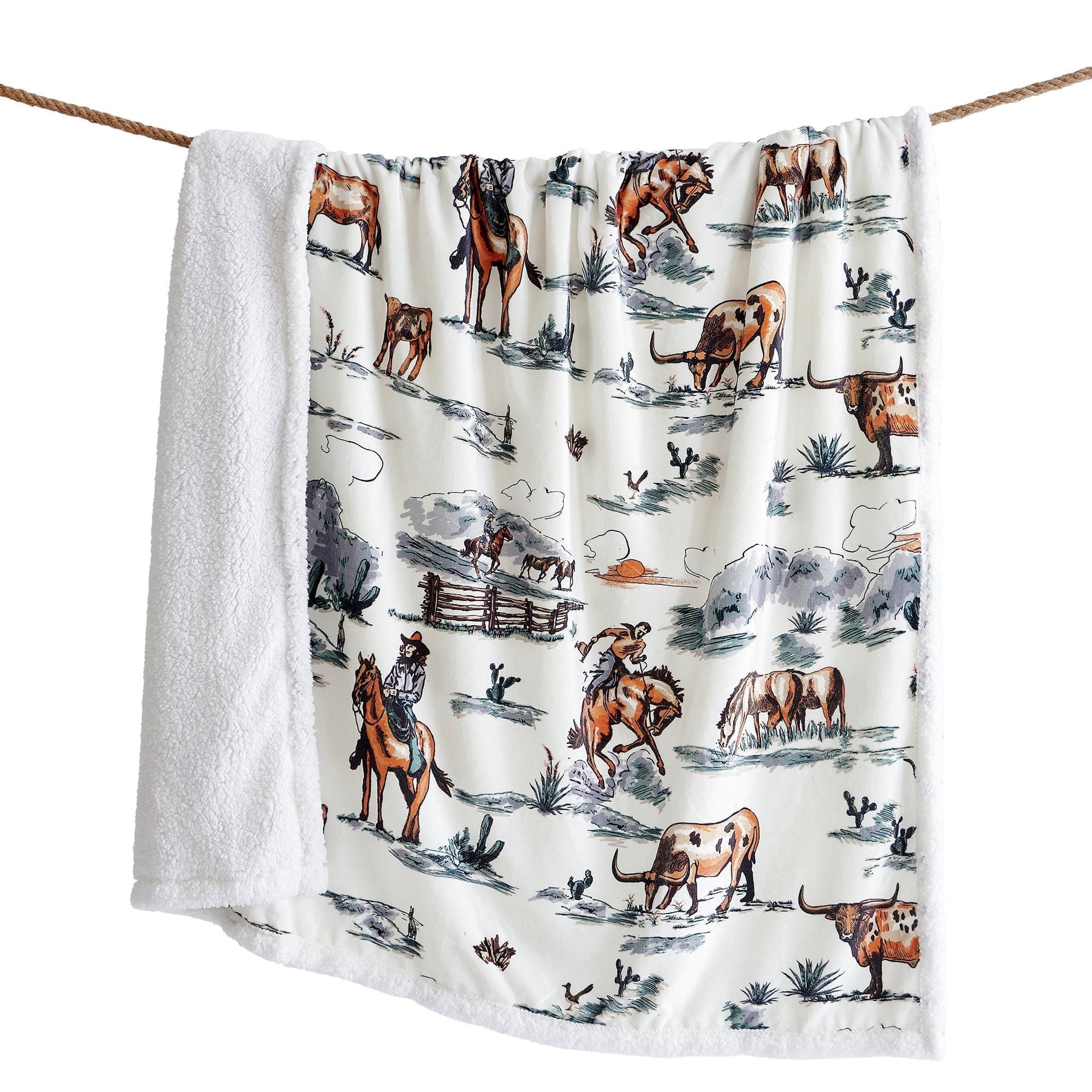 Campfire - Ranch Life Western Toile Campfire Sherpa Throw 6 Per Carton - Duffle Bag