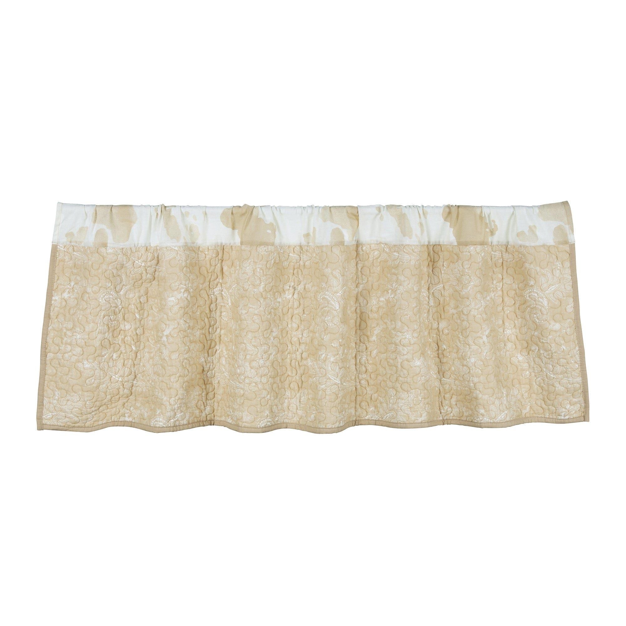 Elsa Cowhide - Reversible Quilted Valance - Light Tan