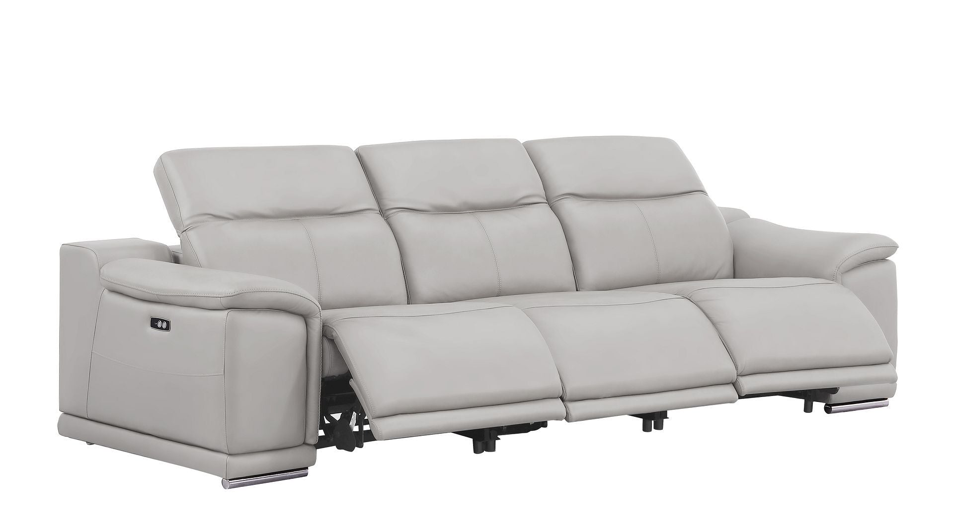 2679 - Power Reclining Sofa, Console Loveseat & Chair Set In Genuine Leather (6 Recliners)