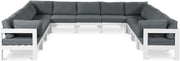 Nizuc - Outdoor Patio 11 Piece Modular Sectional With White Frame