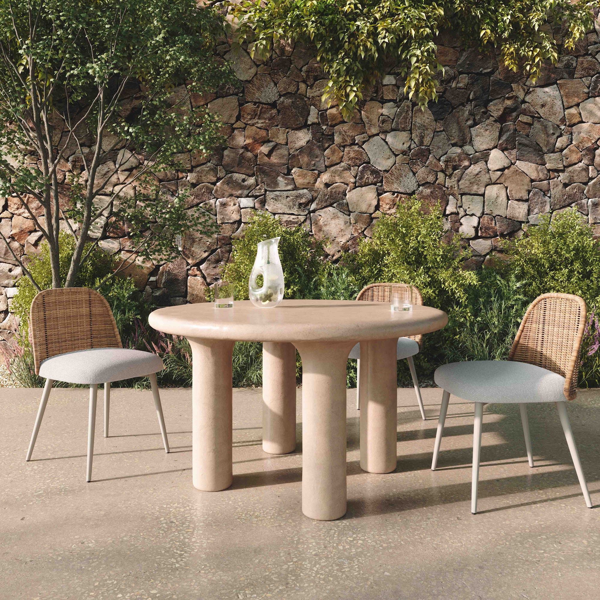 Barbara 47" Indoor / Outdoor Round Dining Table - Thumbnail 3