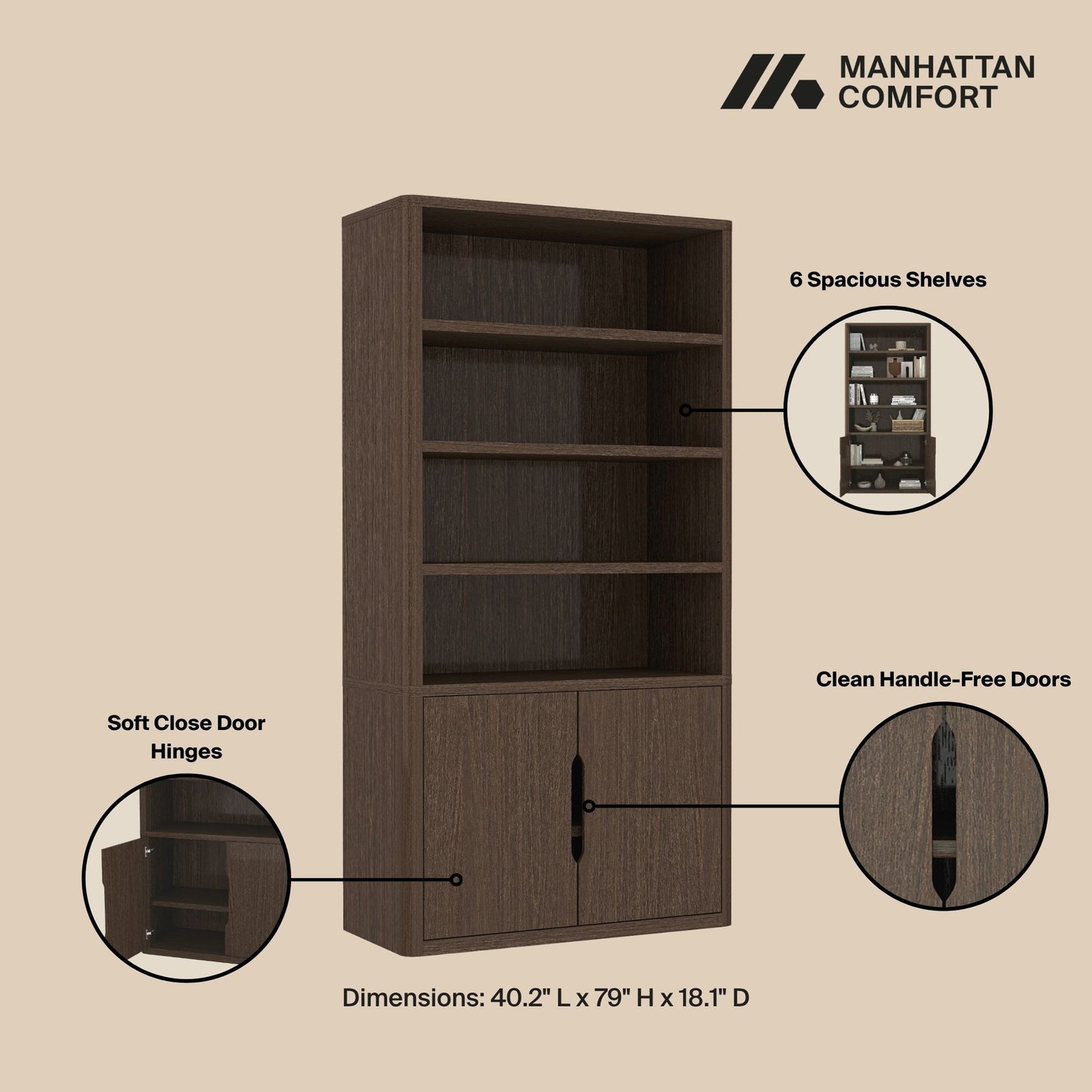 Rivington - Modern Bookcase Cabinet