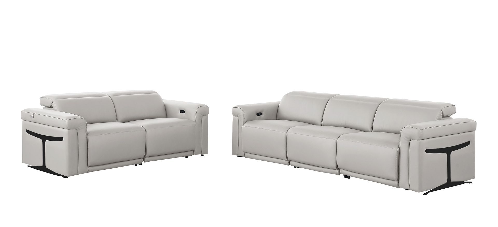 1126 - 5-Piece Modular Power Reclining Sofa And Loveseat Set In With 4 Power Recliners & Power Headrests