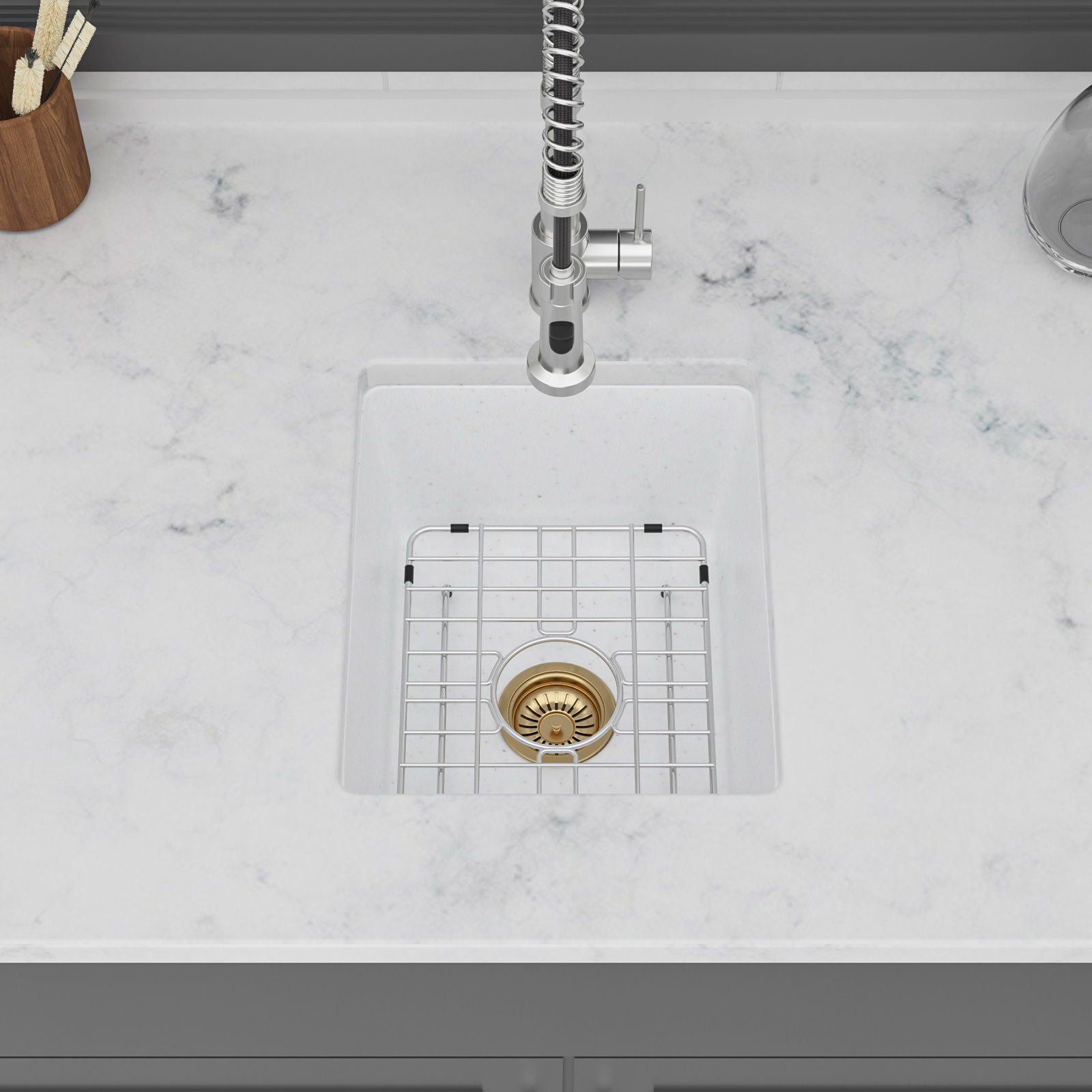 Quartz Composite Undermount Single Bowl Kitchen Sink