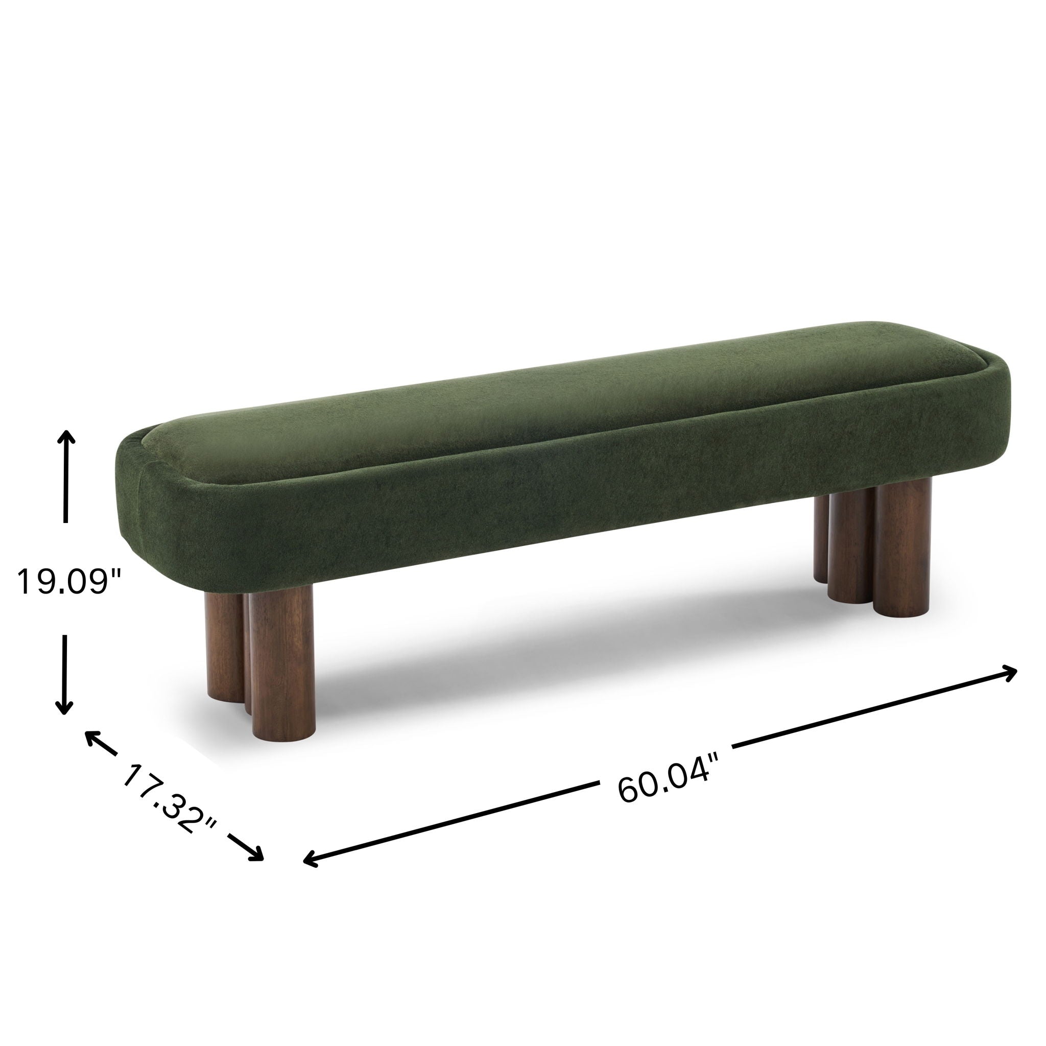 Indoor Upholstered Dining Bench - Green